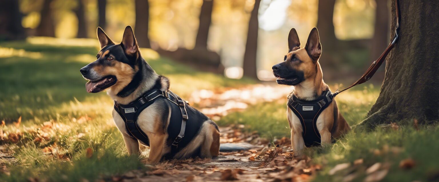 Dog wearing travel harness