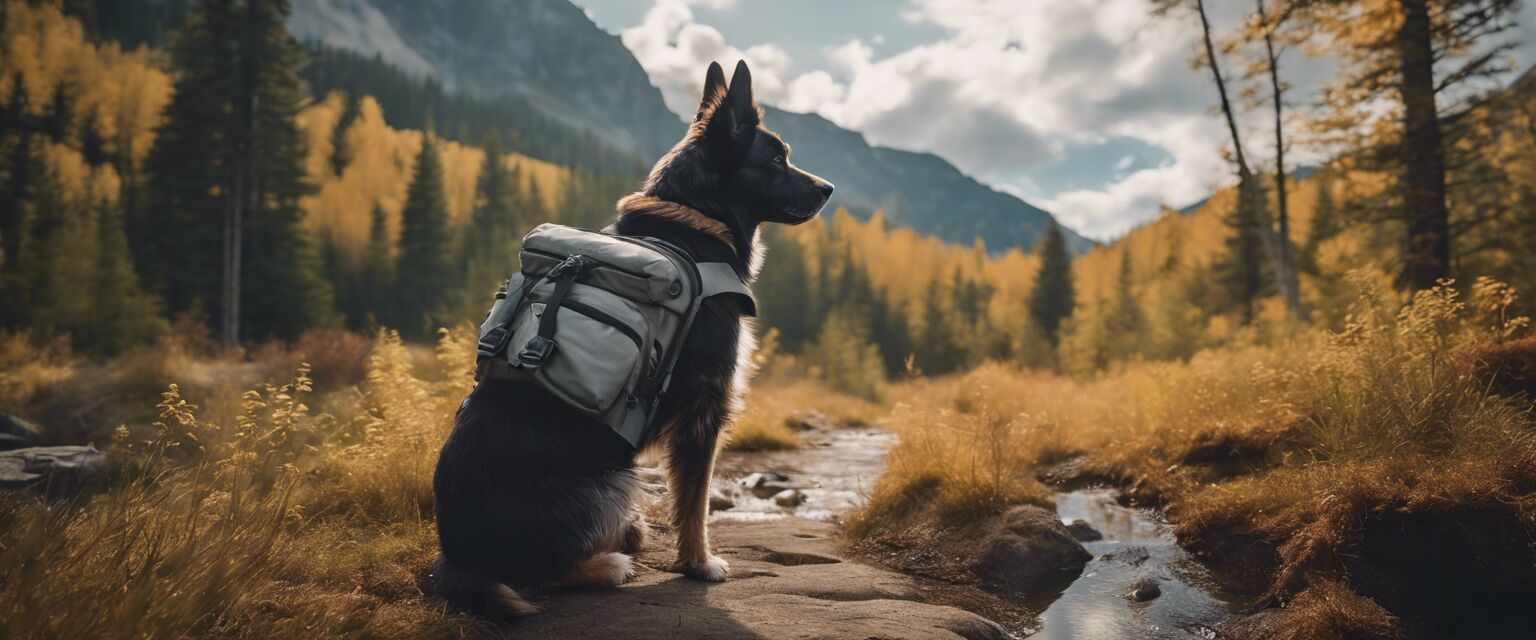 Dog enjoying a hike in a travel backpack