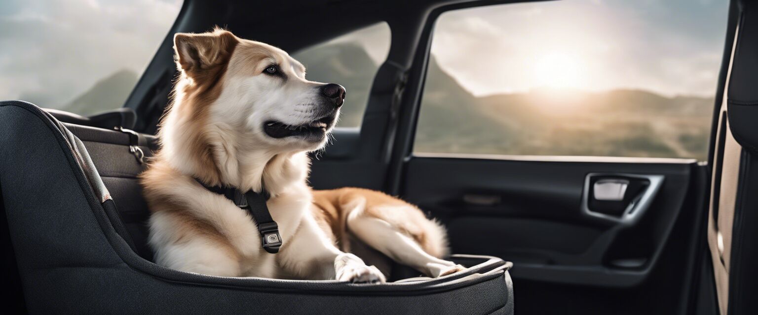 Dog travel car seat in a car