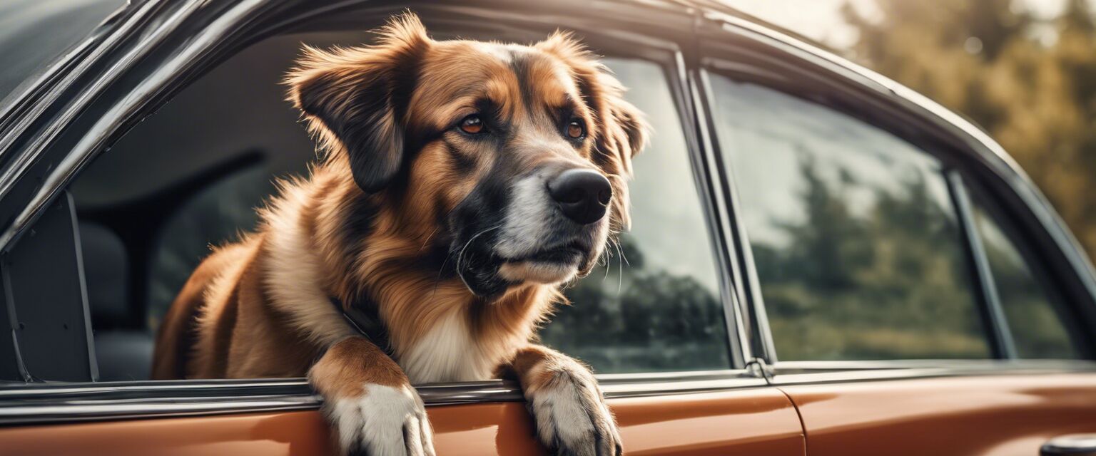 Dog enjoying a car ride